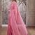 Pink embellished sequinned  cotton handloom khadi saree