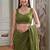 Olive embellished sequinned  cotton handloom khadi saree