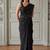 Black embellished sequinned  cotton handloom khadi saree