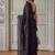Black embellished sequinned  cotton handloom khadi saree