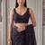 Black embellished sequinned  cotton handloom khadi saree