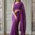Purple polka dot sequinned  cotton handloom khadi saree