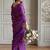 Purple polka dot sequinned  cotton handloom khadi saree