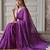 Purple polka dot sequinned  cotton handloom khadi saree