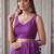 Purple polka dot sequinned  cotton handloom khadi saree