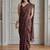 Brown embellished sequinned  cotton fusion khadi saree