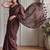 Brown embellished sequinned  cotton fusion khadi saree