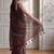 Brown embellished sequinned  cotton fusion khadi saree