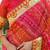Red women bandhani embroidered  chiffon fusion bandhani saree