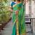 Green women patchwork  chiffon fusion bandhani saree