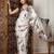 Cream printed saree with blouse piece
