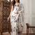 Cream printed saree with blouse piece