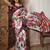 Off white printed saree with blouse piece