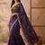 Purple embroidered silk blend saree