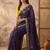 Purple embroidered silk blend saree