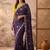 Purple embroidered silk blend saree