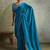 Blue women embellished beads and stones  chiffon designer saree