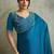 Blue women embellished beads and stones  chiffon designer saree