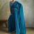 Blue women embellished beads and stones  chiffon designer saree