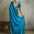 Blue women embellished beads and stones  chiffon designer saree