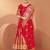 Red ethnic motifs woven design zari saree with unstitched blouse