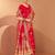Red ethnic motifs woven design zari saree with unstitched blouse