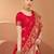 Red ethnic motifs woven design zari saree with unstitched blouse