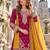 rani pink chinon semi stitched suit with embroidery sequence work