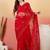 Red embroidered saree with blouse piece