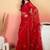 Red embroidered saree with blouse piece