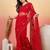 Red embroidered saree with blouse piece