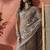 Grey embroidered saree with blouse piece