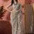 Grey embroidered saree with blouse piece