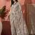 Grey embroidered saree with blouse piece