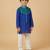Blue off white leheriya printed kurta set