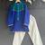 Blue off white leheriya printed kurta set