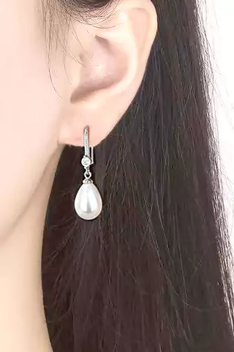 Pearl studded drop earring jewellery