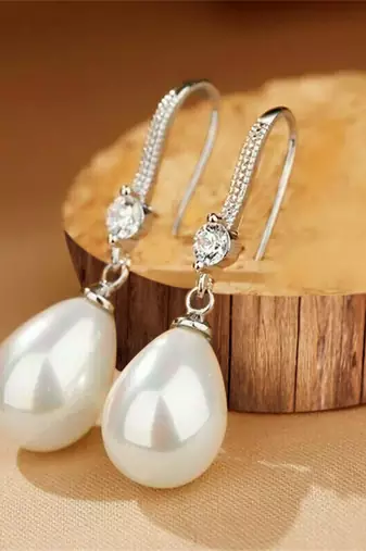 Pearl studded drop earring jewellery