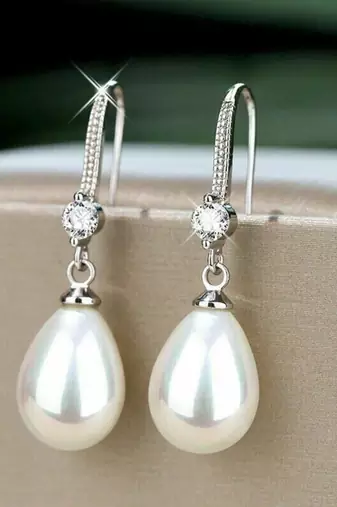Pearl studded drop earring jewellery