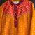 Yellow orange leheriya printed kurta set