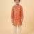 Orange mughal printed kurta set