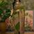 Green position printed zari weaving saree with contrast blouse piece