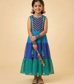 Multicolor leheriya embroidered dress