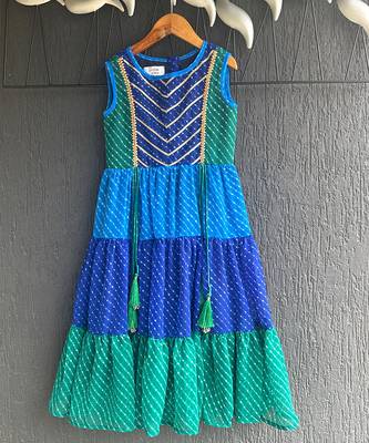 Multicolor leheriya embroidered dress 2