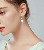 Pearl & crystal studded drop earrings wear jewelry