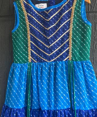 Multicolor leheriya embroidered dress 3