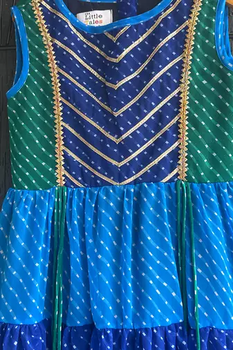 Multicolor leheriya embroidered dress