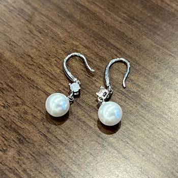 Pearl & crystal studded drop earrings wear jewelry 2