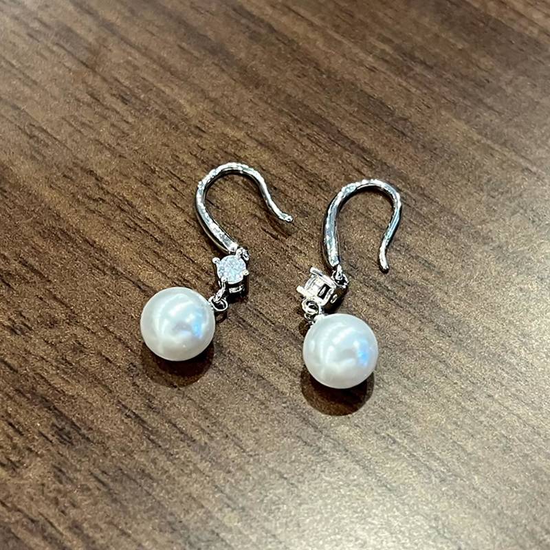 Pearl & crystal studded drop earrings wear jewelry