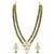 Olive green crystal & beads studded necklace earrings set jewelry for